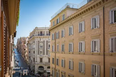 a view of a city street with buildings at A World Aparts - 143 Sistina in Rome