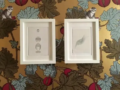 two frames with a picture of a fish on a wall at The right place 4U Grotte Apartment in Rome