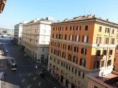 an overhead view of a city street with buildings at Hotel Marcantonio in Rome