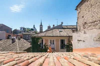 a view of a tile roof of a building at Meraki in Rome
