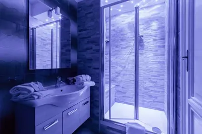 a bathroom with a sink and a shower at Affreschi Su Roma Luxury B&B in Rome