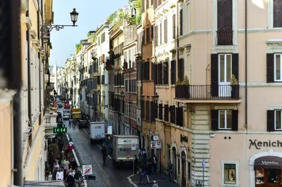 a view of a city street with buildings at Piazza di Spagna 90 Exclusive Apartment in Rome