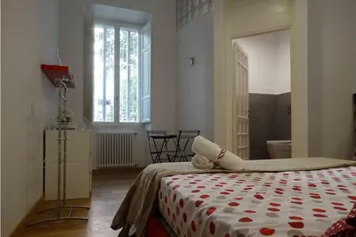 a bedroom with a bed in a room with a window at Affittacamere ROMA FLAMINIO in Rome