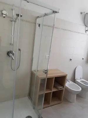 a bathroom with a shower and a toilet at San Pietro house in Rome