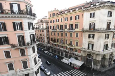 an aerial view of a city street with buildings at Lo Chalet in Rome