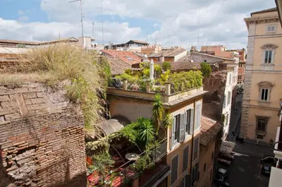 an overhead view of a city with buildings at Le Clarisse Pantheon in Rome