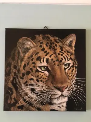 a painting of a leopard on a wall at Il Leopardo (Trastevere) in Rome