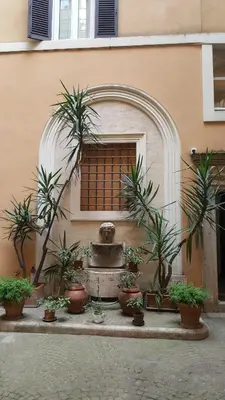 a bunch of potted plants in front of a building at AmoRoma Francesca in Rome