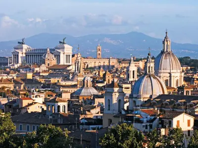 a view of a city with domes and buildings at Apartment Forum Augusti by Interhome in Rome