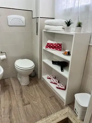 a bathroom with a toilet and a sink at Guest House Esty in Rome