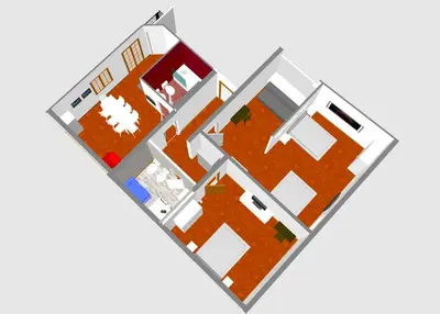 a rendering of a floor plan of a house at Vista Cupola House in Rome