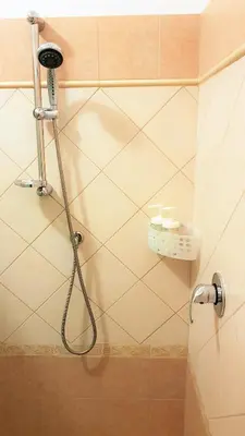 a shower with a hose in a bathroom at Dodo Holiday in Rome in Rome