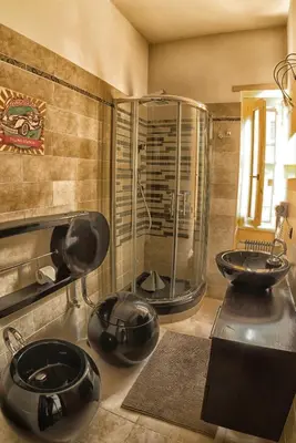 a bathroom with a shower and a sink at Fly B&B in Rome