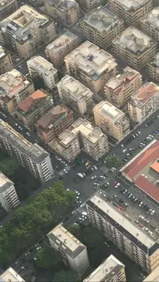 an aerial view of a busy city with cars at Fly B&B in Rome