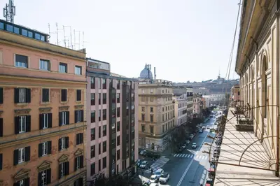 an aerial view of a city street with buildings at Vatican Treasure in Rome