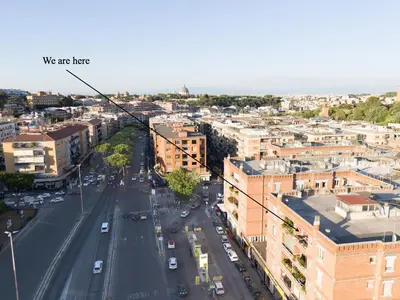an overhead view of a city street with buildings at Luxury Rome Guest House in Rome