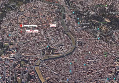 a map of a city with buildings and roads at Toberto Apartment in Rome