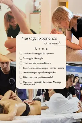 a flyer for a massage experience in a spa at Villa Ella in Rome