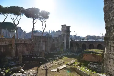 a view of the ruins of the ancient city at Dolcevita Apartments in Rome