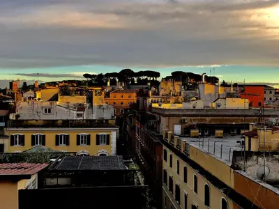 a view of a city with buildings at Art Atelier Vaticano Guest House in Rome