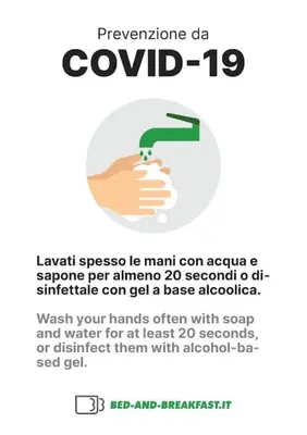 a poster urging people to wash their hands with soap and water for at least at Amazing Appia Antica - Campidoglio in Rome