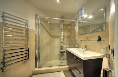 a bathroom with a shower and a sink at ROME LUXURY HOUSE - THE SUITE in Rome