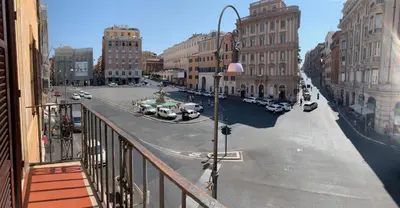 a view of a city street from a balcony at Pied a Terre Barberini in Rome