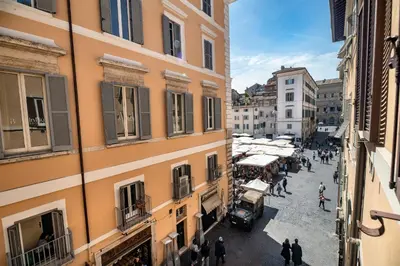 an overhead view of a street in a city at Appartamento via dei Baullari in Rome