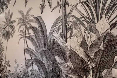 an illustration of palm trees on a wall at FRESH HOUSE NAVONA in Rome