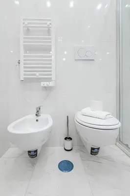 a white bathroom with a toilet and a sink at Design Suite Trevi Fountain in Rome