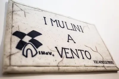 an empty hallway with a large window in a building at I Mulini A Vento in Rome