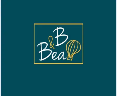 a blue and white logo for a bar with a balloon at B & Bea in Rome