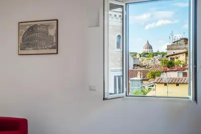 a window view of the city from a room at Apartment with Terrace in via del Pellegrino - FromHometoRome in Rome