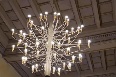 a chandelier hanging from the ceiling of a building at Residenza al Pantheon - RH Collection in Rome