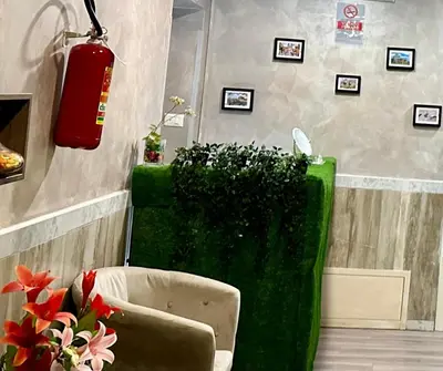a living room with a green planter and a chair at Termini luxury home in Rome