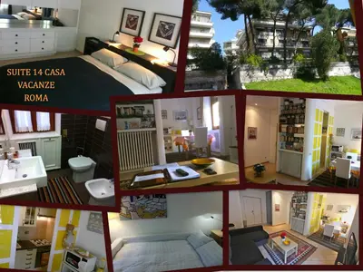 a collage of different pictures of a room at SUITE 14 - Appartamento delizioso in ROMA Centro- 200 mt da METRO B in Rome