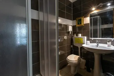 a bathroom with a toilet and a sink and a shower at BB Danilo in Rome