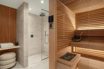 a bathroom with a shower and a toilet in it at Cardo Roma, Autograph Collection in Rome