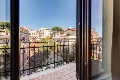 a view from a window of a balcony at Romoli Hotel in Rome