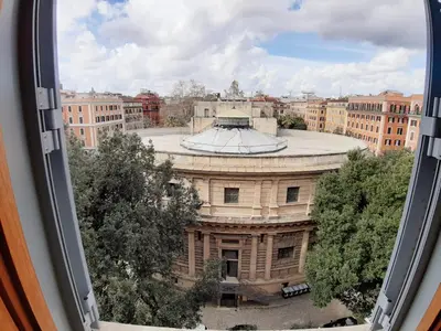a view of a building from a window at Hotel Mariano in Rome