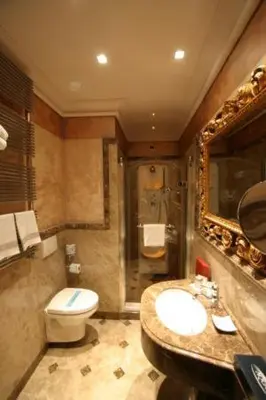 a bathroom with a toilet and a sink and a shower at San Anselmo in Rome