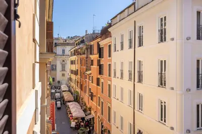 an overhead view of a city street with buildings at CHARMING APARTMENT AT SPANISH STEPS, no elevator in Rome