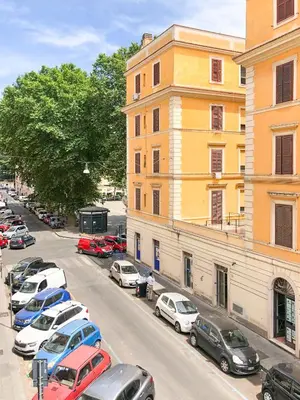 a bunch of cars parked in a parking lot at Testaccio B45 Guesthouse in Rome