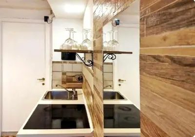 a kitchen with a sink and a counter at 
