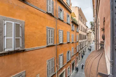 a view of an alley from a building at Maison Regola, Styilish Apt in Campo De Fiori in Rome