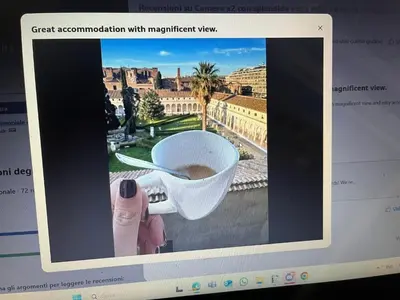 two potted plants sitting on a counter next to a window at MICHELANGELO SUITE ROMA GUEST HOUSE camere con vista sulle Terme di Diocleziano e sul Chiostro di Michelangelo in Rome
