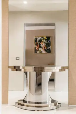 a museum exhibit with a painting on the wall at My Trastevere Suite in Rome