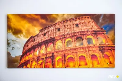 a painting of the leaning tower of colossus at Mecenate Apartment Colosseum in Rome