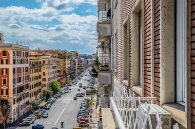 a view of a city street from a building at Giuliana St.Peter Apartment in Rome