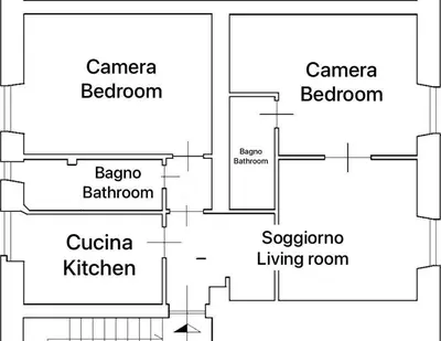 a bedroom with a bed with an orange pillow on it at Nox Romana Apartments - Vatican - Threeroom Apt with 2 Bathroom in Rome